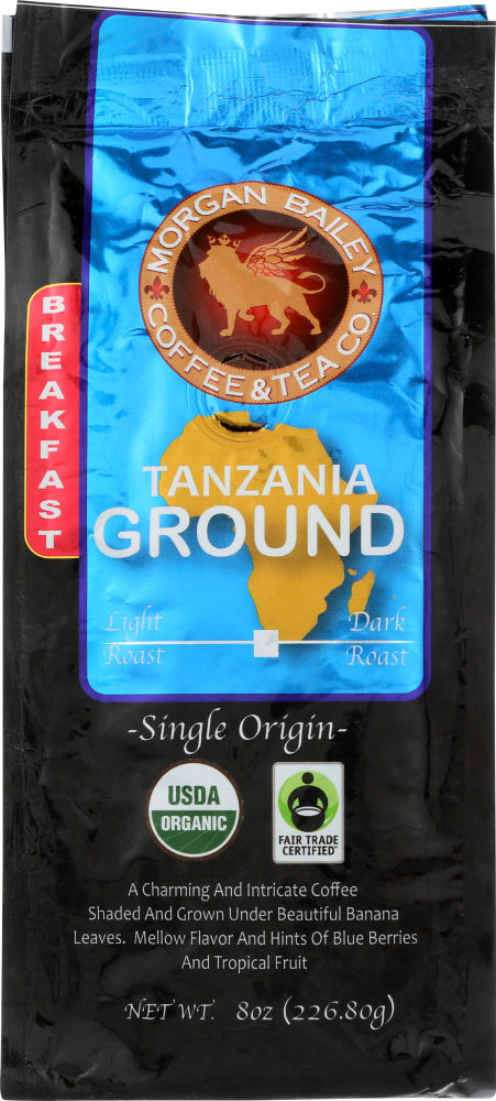 MORGAN BAILEY COFFEE: Breakfast Tanzania Ground Coffee, 8 oz