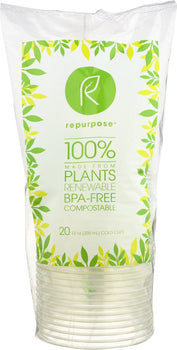 REPURPOSE: Plant Based Clear Cold Cups 12 oz, 20 pc