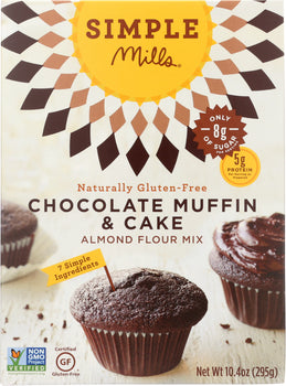 SIMPLE MILLS: Gluten Free Chocolate Muffin and Cake Almond Flour Mix, 10.4 oz