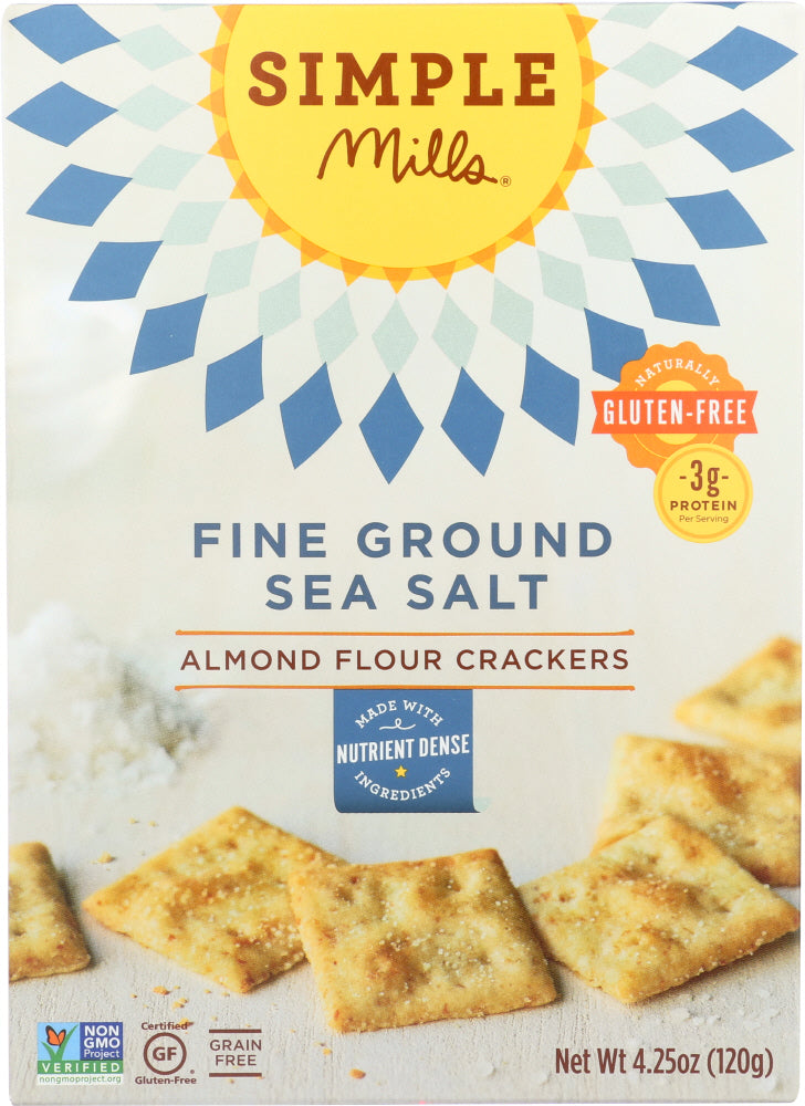 SIMPLE MILLS: Fine Ground Sea Salt Crackers, 4.25 oz