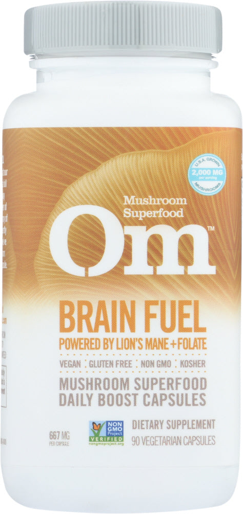 OM ORGANIC MUSHROOM NUTRITION: Brain Fuel Lions Mane Folate, 90 cp