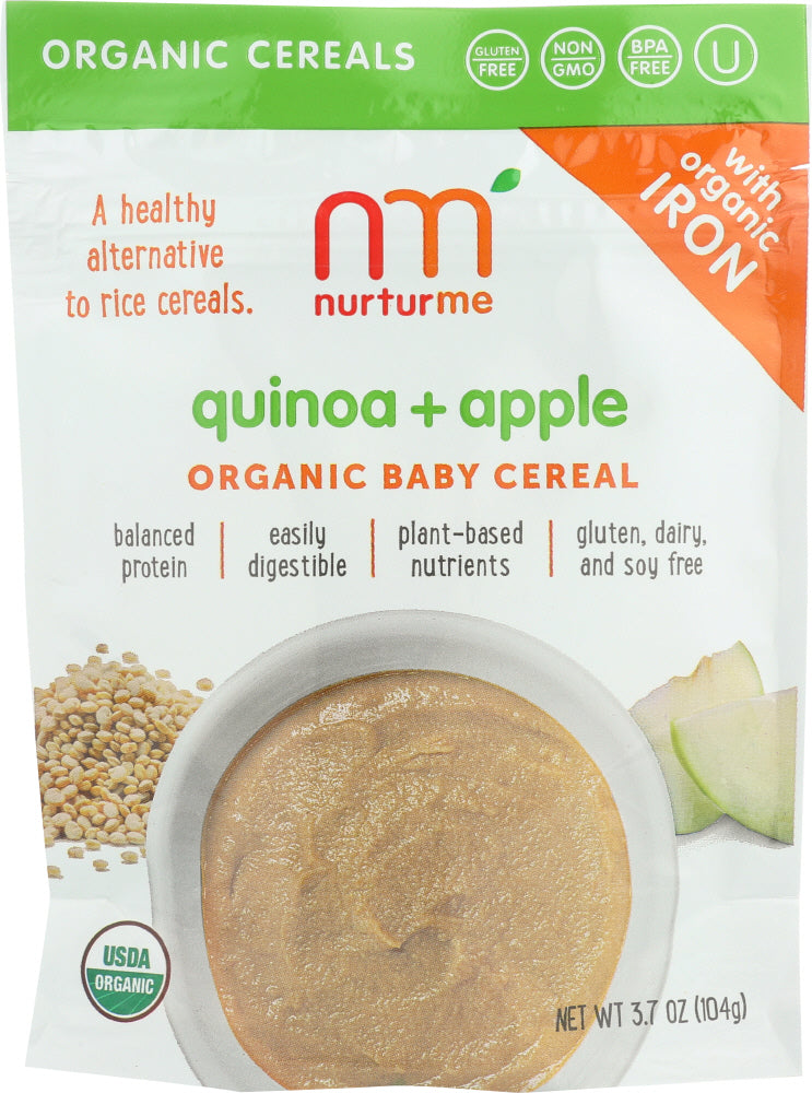 NURTURME: Organic Baby Cereal Quinoa + Apple, 3.7 oz