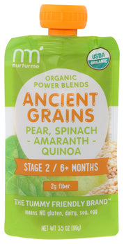 NURTURME: Baby Power Blends Pear Spinach Amaranth Quinoa, 3.5 oz