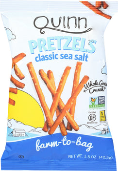 QUINN: Classic Sea Salt Sticks Pretzels Snack Bag, 1.5 oz