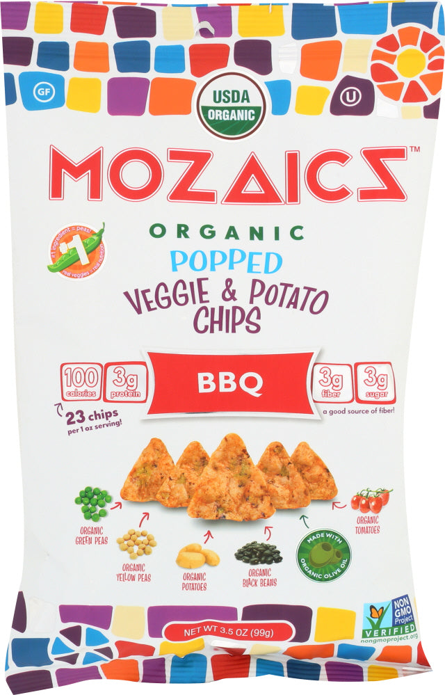 MOZAICS: Chip Popped Veggie and Potato Chips BBQ, 3.5 oz