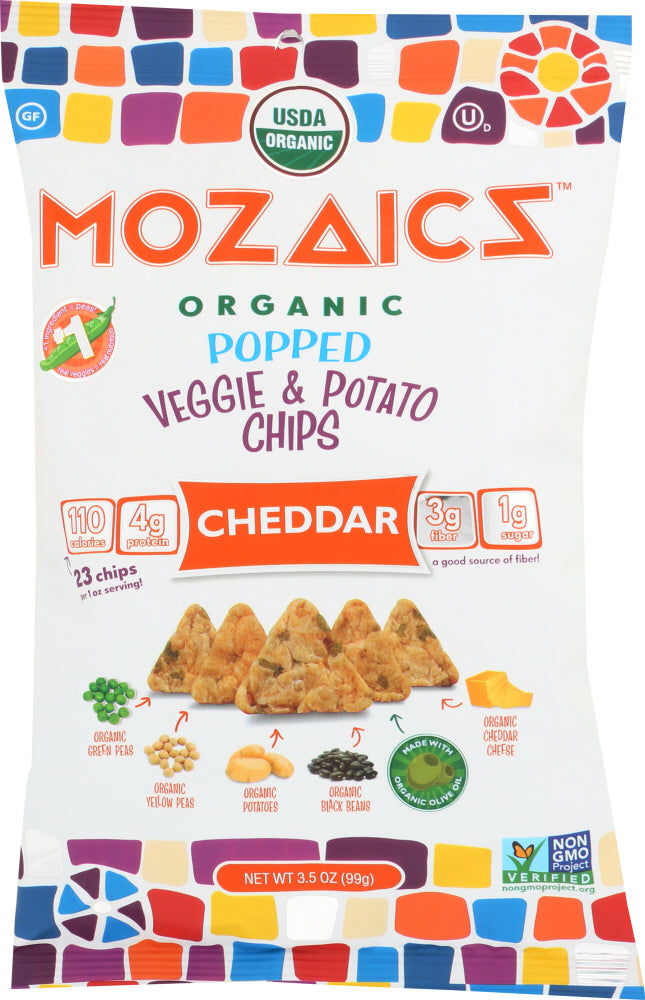 MOZAICS: Chip Popped Vegetable Cheddar, 3.5 oz