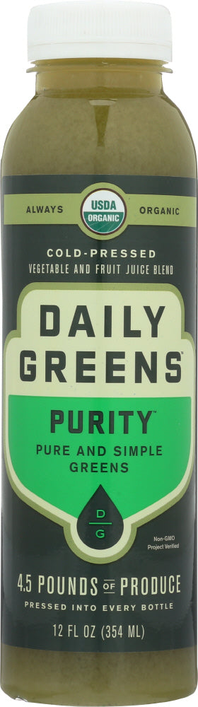 DRINK DAILY GREENS: Purity Pure & Simple Greens Cold Pressed Juice, 12 oz