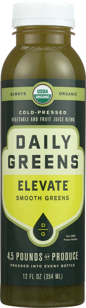 DRINK DAILY GREENS: Elevate Smooth Greens Cold Pressed, 12 fl oz