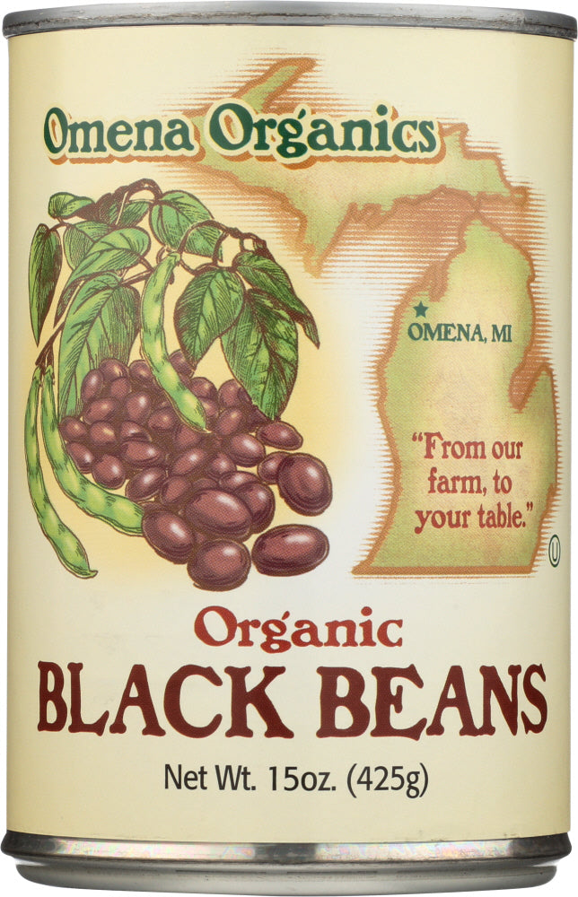 OMENA ORGANICS: Beans Black Canned Organic, 15 oz