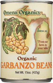 OMENA ORGANICS: Beans Garbanzo Canned Organic, 15 oz