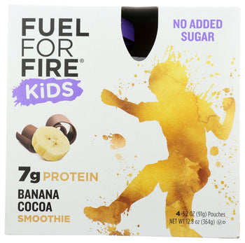 FUEL FOR FIRE: Kids Banana Cocoa Smoothie 4 Pack, 12.80 oz