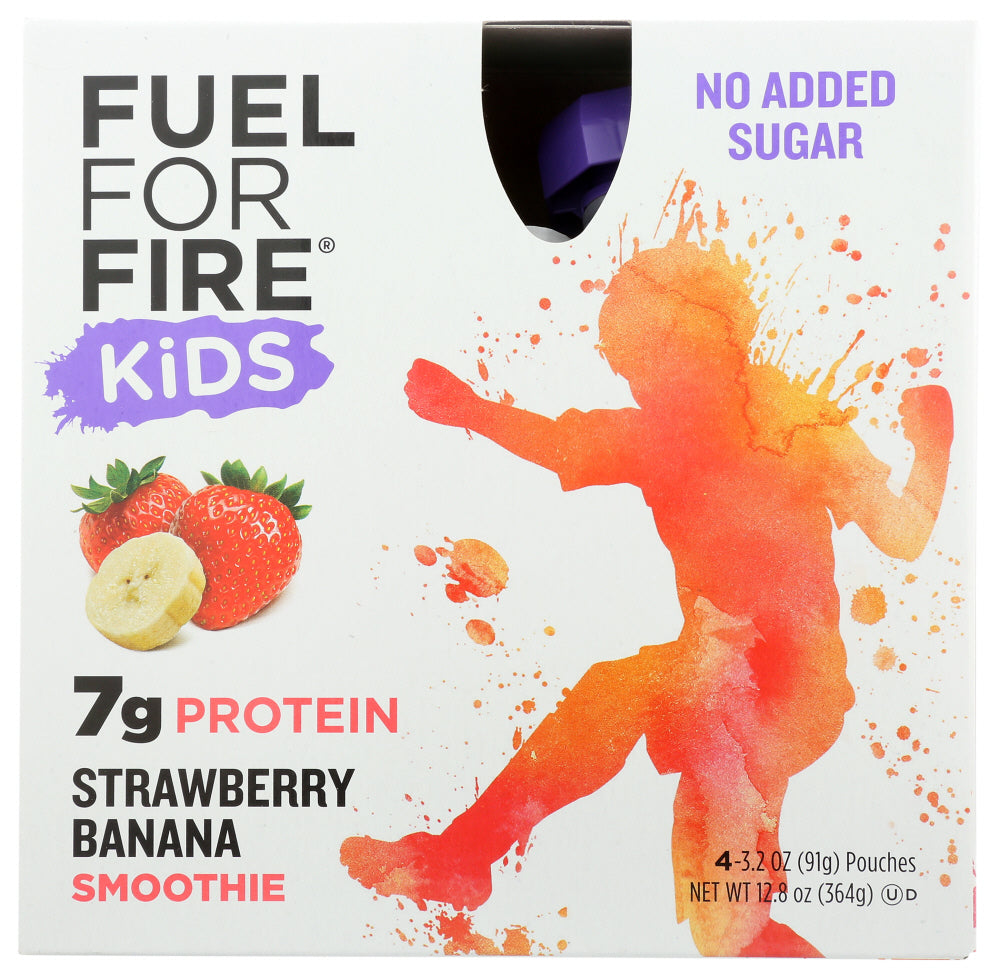 FUEL FOR FIRE: Kids Strawberry Banana Smoothie 4 Pack, 12.80 oz