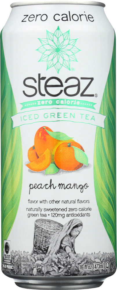 STEAZ: Zero Calorie Iced Green Tea Peach Mango, 16 Oz