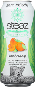 STEAZ: Zero Calorie Iced Green Tea Peach Mango, 16 Oz