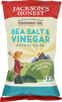 JACKSON'S HONEST: Sea Salt & Vinegar Potato Chips, 5 Oz