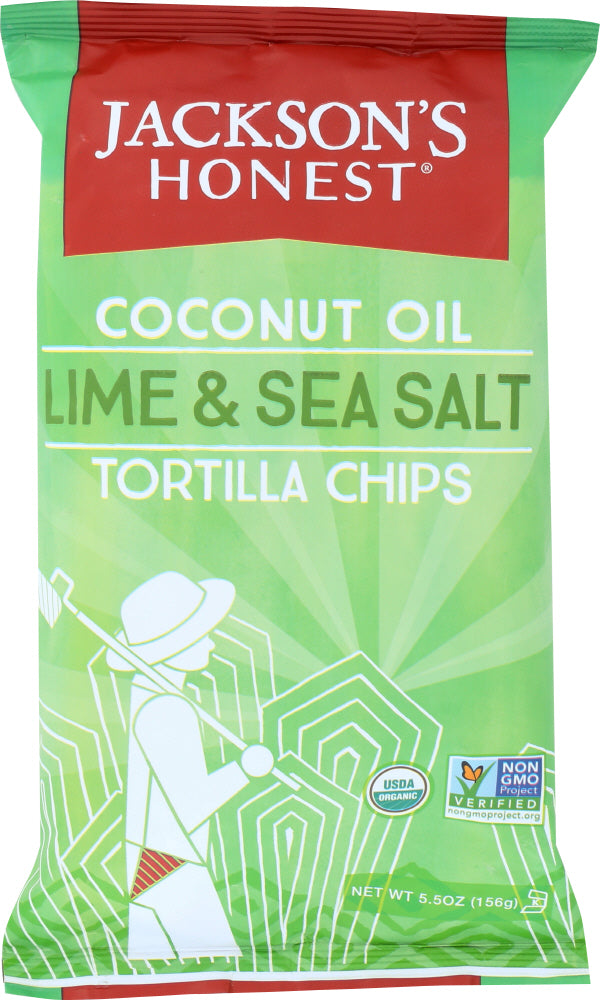 JACKSONS HONEST CHIPS: Chips Tortilla Lime Sea Salt Organic, 5.5 oz