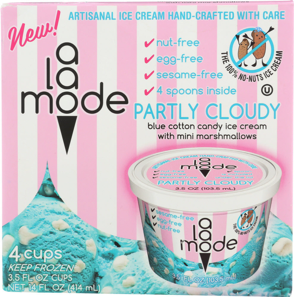 A LA MODE: Ice Cream Cups Partly Cloudy 4 Cups, 14 oz