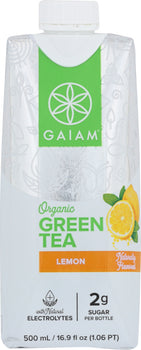 GAIAM: Tea Green RTD Lemon Organic, 16.9 fo