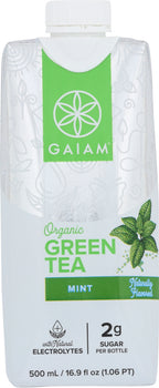 GAIAM: Tea Green RTD Mint Organic, 16.9 fo