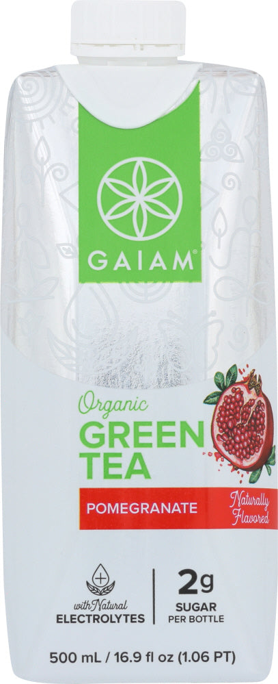 GAIAM: Tea Green RTD Pomegranate Organic, 16.9 fo