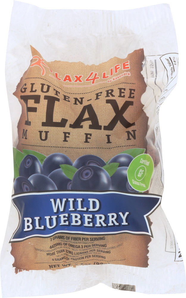 FLAX4LIFE: Gluten Free Flax Muffins Wild Blueberry Single, 3.5 oz