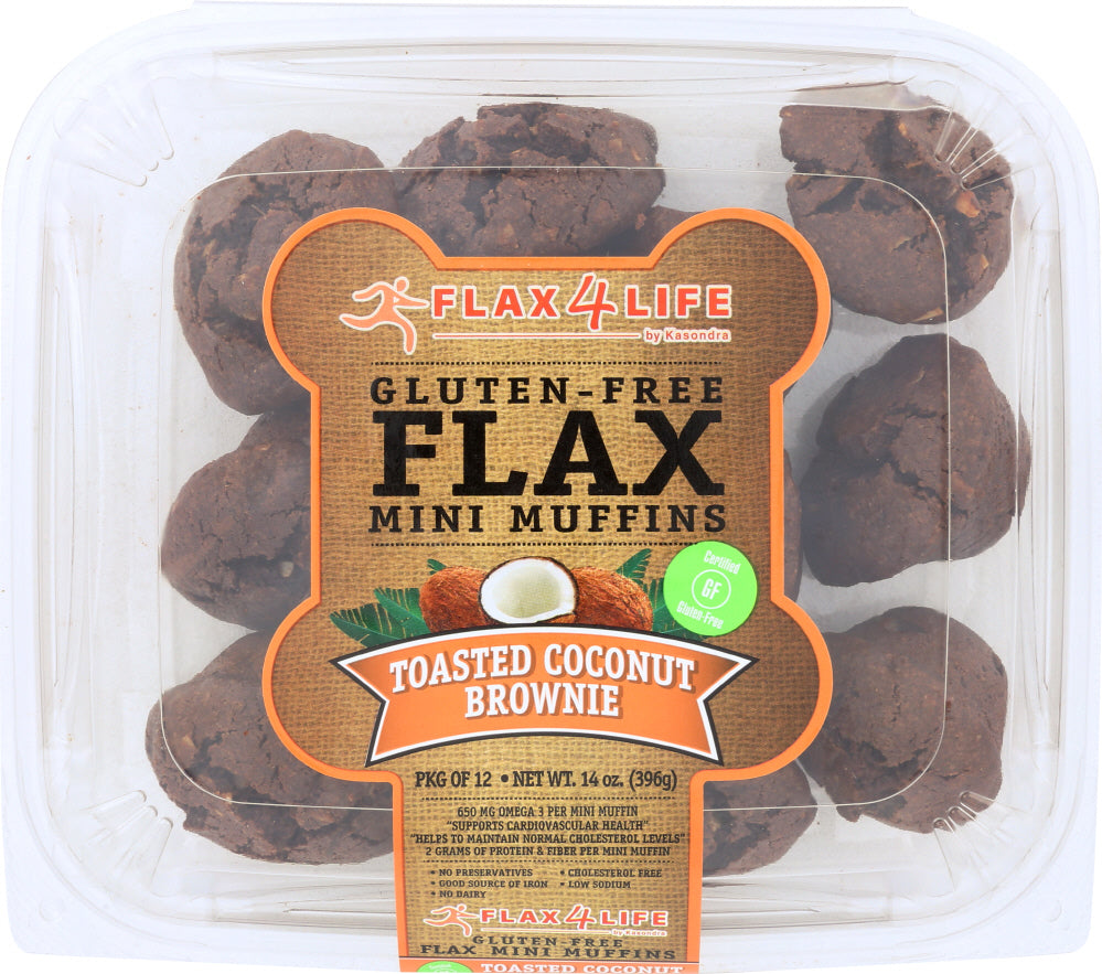 FLAX4LIFE: Mini Muffins Toasted Coconut Brownie, 14 oz