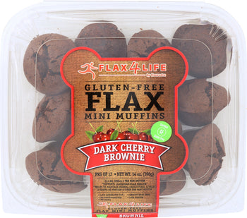 FLAX4LIFE: Frozen Dark Cherry Brownies Flax Mini Muffins, 14 oz