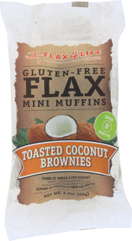 FLAX4LIFE: Singe Serve Toasted Coconut Brownies MIni Muffins, 2.30 oz