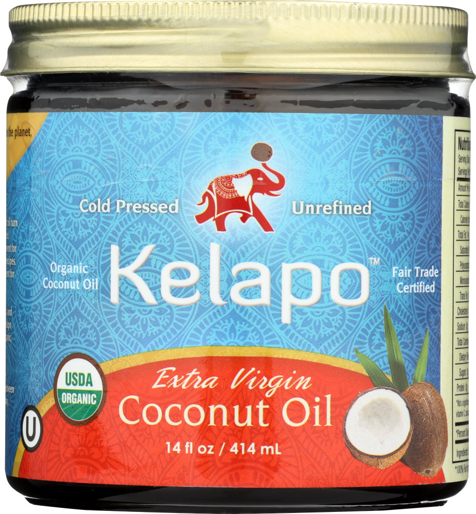 KELAPO: Organic Extra Virgin Fair Trade Coconut Oil, 14 oz