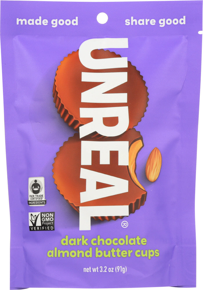 UNREAL: Dark Chocolate Almond Butter Cups, 3.2 oz