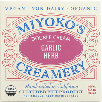 MIYOKO'S CREAMERY: Double Cream Garlic Herb, 6.5 oz