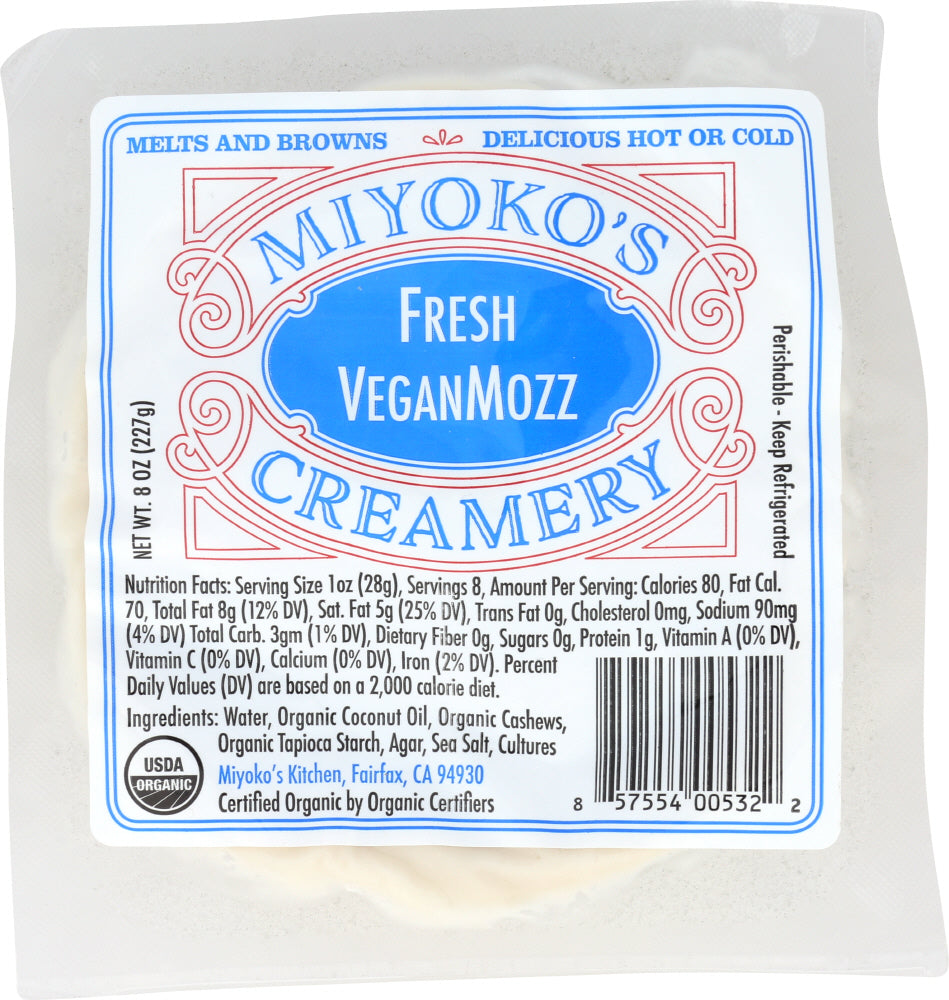 MIYOKOS CREAMERY: Cheese Fresh Mozzarella Vegan, 8 oz