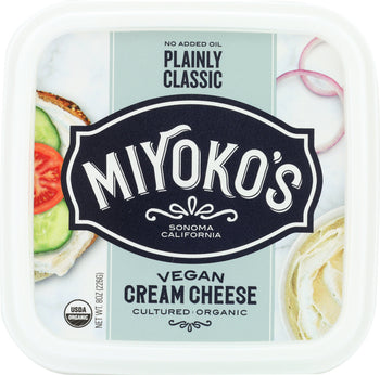 MIYOKOS CREAMERY: Cream Cheese Vegan Plain, 8 oz