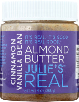 JULIES REAL: Cinnamon Vanilla Almond Butter, 9 oz