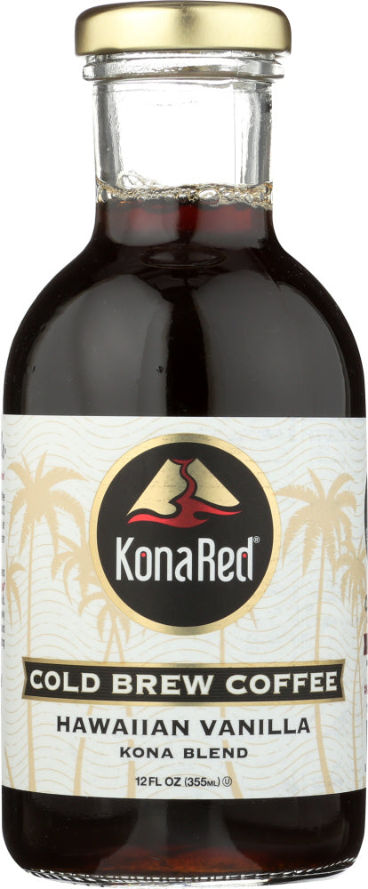 KONA RED: Cold Brew Coffee Hawaiian Vanilla, 12 oz