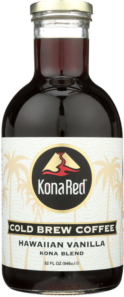 KONA RED: Cold Brew Coffee Hawaiian Vanilla, 32 oz