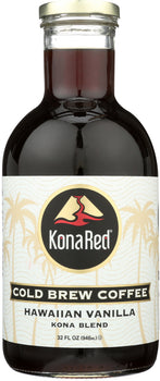 KONA RED: Cold Brew Coffee Hawaiian Vanilla, 32 oz