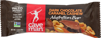 CAVEMAN FOODS: Dark Chocolate Caramel Cashew Bar, 1.4 Oz