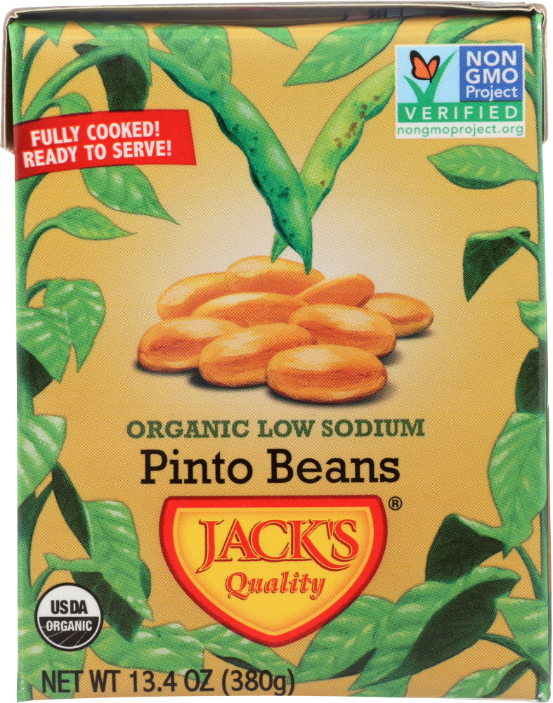 JACKS QUALITY: Organic Low Sodium Pinto Beans, 13.4 oz