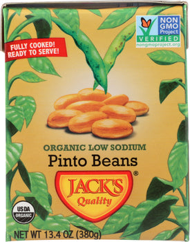 JACKS QUALITY: Organic Low Sodium Pinto Beans, 13.4 oz