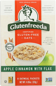 GLUTENFREEDA: Instant Oatmeal Apple Cinnamon with Flax, 11.05 oz