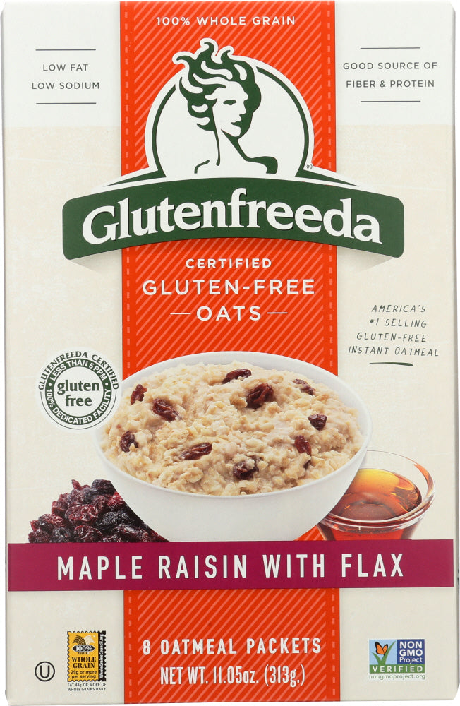 GLUTENFREEDA: Instant Oatmeal Maple Raisin with Flax, 11.05 oz