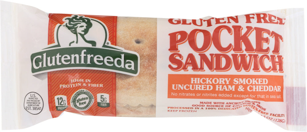 GLUTENFREEDA'S: Pocket Sandwich Hickory Smoked Ham and Cheddar, 4.5 oz