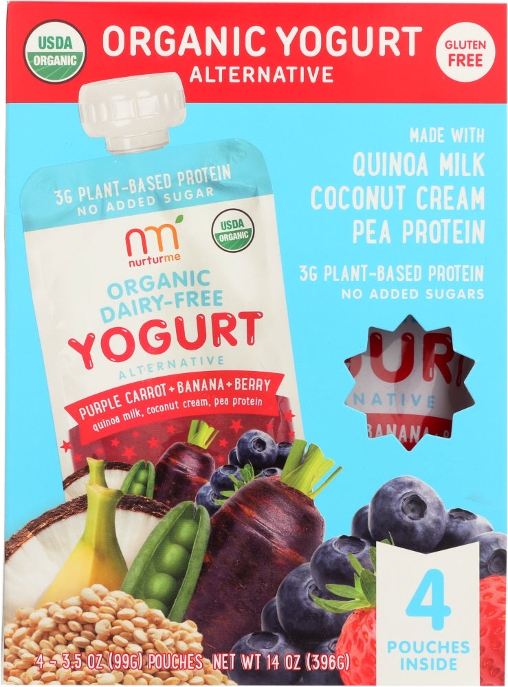 NURTURME: Baby Yogurt Dairy Free Carrot Banana and Berry, 14 oz