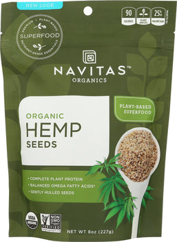 NAVITAS: Organic Shelled Hemp Seeds, 8 oz