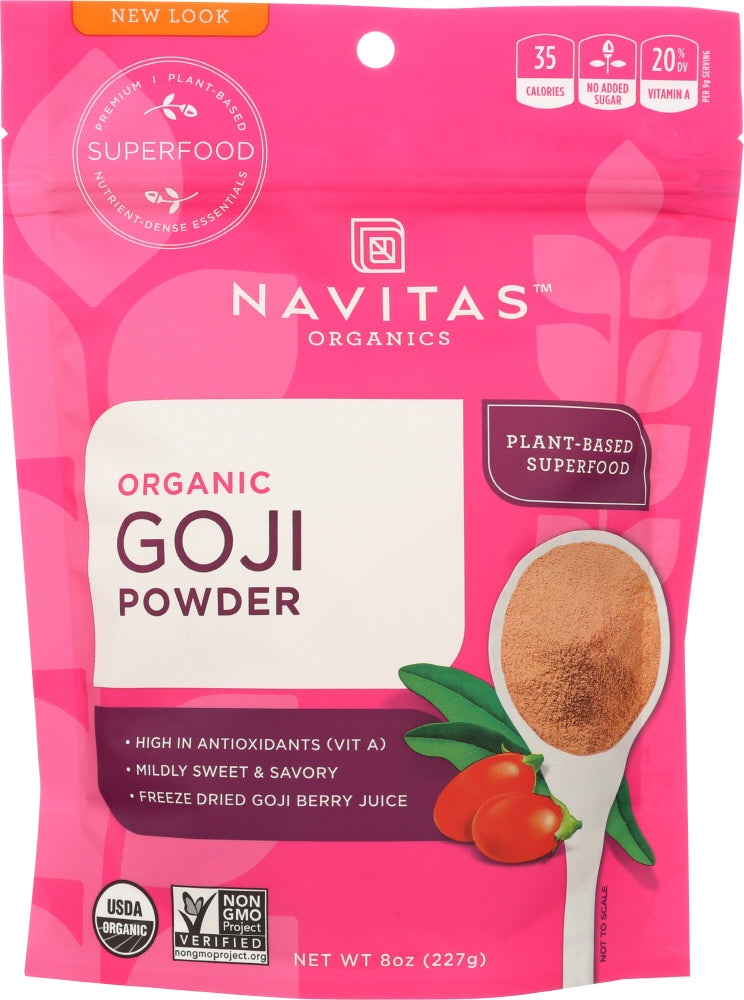 NAVITAS: Goji Dried Powder Organic, 8 oz