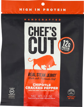 CHEF'S CUT: Real Steak Jerky Chipotle Cracked Pepper, 2.5 oz