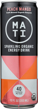 MATI ENERGY: Drink Energy Peach Mango, 12 oz