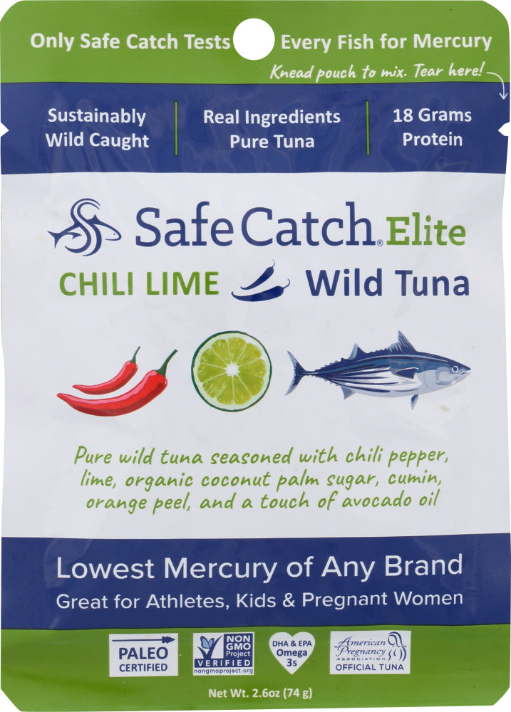 SAFECATCH: Elite Wild Tuna Pouch Chili Lime, 2.6 oz