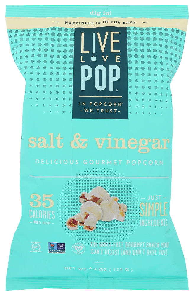 LIVE LOVE POP: Salt & Vinegar Popcorn, 4.40 oz